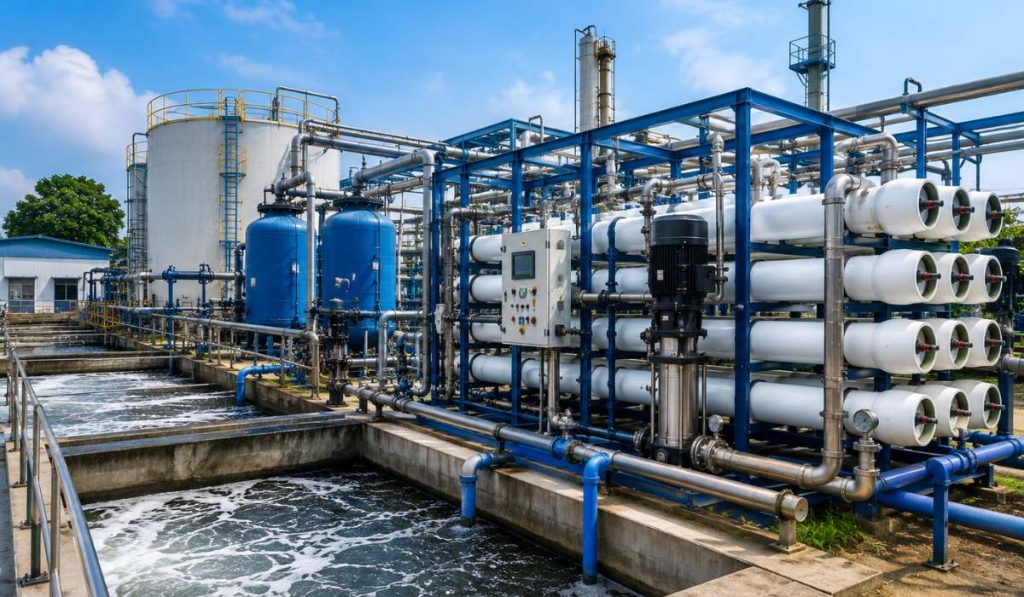Industrial ETP and RO wastewater treatment system for industrial water reuse